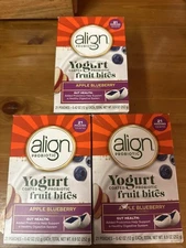 Align Yogurt Coated Probiotic Fruit Bites Apple Blueberry 5/2026 LOT OF 3