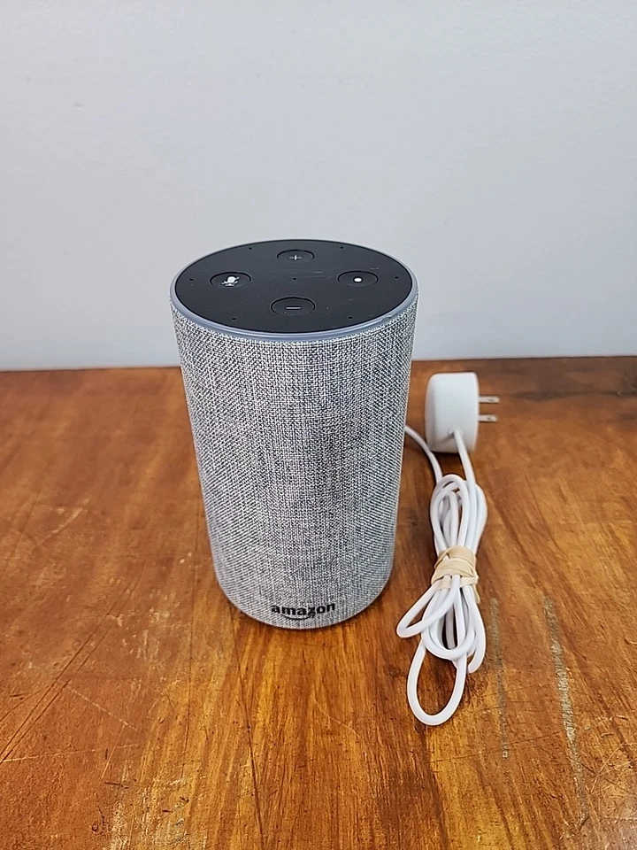 Amazon Echo (2nd Generation) Smart Speaker (Alexa & Dolby) - Heather Gray Fabric - Image 2 of 4