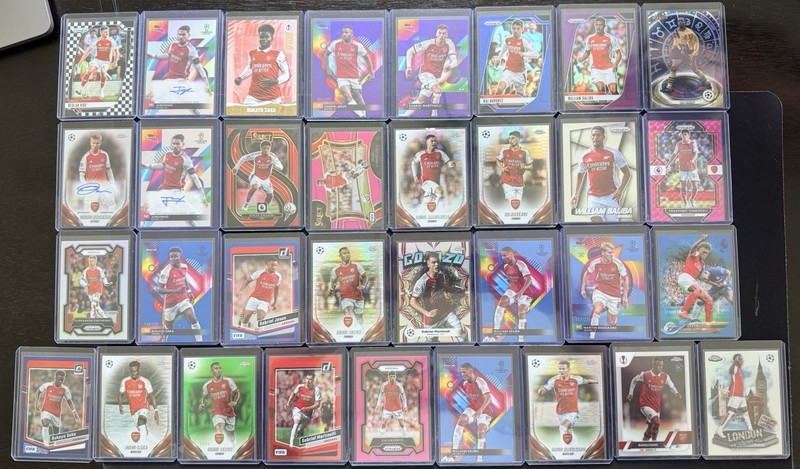 Arsenal 33 Card Lot w/ Autos Declan RICE, Saka, Havertz, Odegaard 50% Off Comps