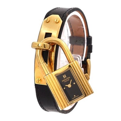 Hermes Kelly Quartz Black Dial Watch Mtm Hermes Stainless Steel Diamond 16mm Kelly Quartz Watch  main image 3