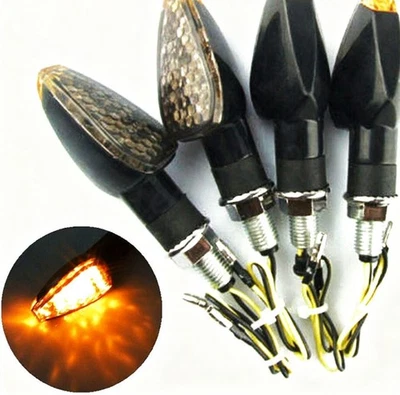 12V LED MOTORRAD BLINKER E-GEPRÜFT BLINKLEUCHTE MINI UNIVERSAL SCHWARZ 4 STÜCK - Bild 1 von 4