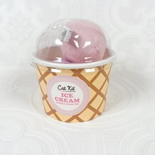 Pusheen Cat Kit Ice Cream Scoop in Cup Crinkle Cat Toy Brand New Pink Adorable