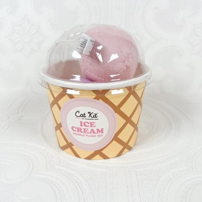 Pusheen Cat Kit Ice Cream Scoop in Cup Crinkle Cat Toy Brand New Pink Adorable