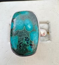 Chrysocolla  Sterling Silver Ring Size 7.5