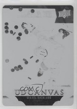 2023 Upper Deck Series 2 UD Canvas Printing Plate Black 1/1 Mikael Backlund 0fo5