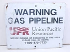 Vintage Union Pacific Resources Gas Pipeline Warning Sign 10x8 Metal UPR
