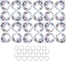 Crystalsuncatcher 24pcs Clear Crystal Ball Prism Suncatcher Rainbow Pendants