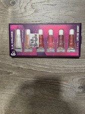 L.A. Colors All Is Bright Lips Be Shiny 6 Piece Shiny Lipgloss Gift Set-NIB