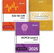 AMA CPT Book ICD-10 Code Book HCPCS Book & 2025 Physician Bundle Book by AAPC