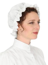 Colonial Elastic Band Mob Cap Lace Trim NEW In Package Mop Cap 18th Century