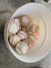 35 Used Baseballs with Bucket - Local Pickup Only