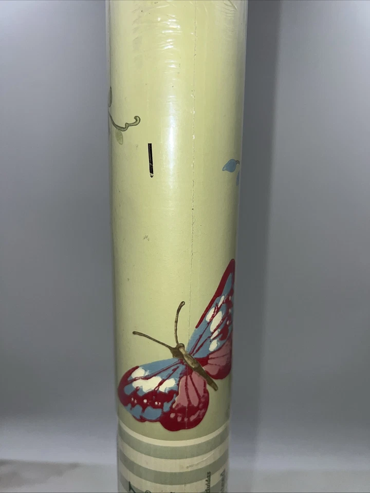 Papel tapiz Waverly doble rollo verde núcleo de cabaña mariposas florales 56,37 pies cuadrados Foto 3 de 4