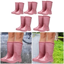 Women Rain Boots Waterproof Mid Calf Comfortable PVC Reusable Rainboots for