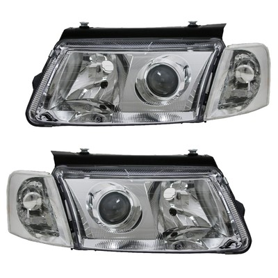 Depo Scheinwerfer Klarglas Projektor für VW Passat 3B Bj. 1996-2000 Chrom