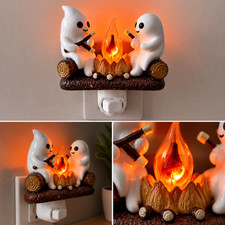 Ghost Campfire Flickering Night Light Spooky Marshmallow Halloween Gift US