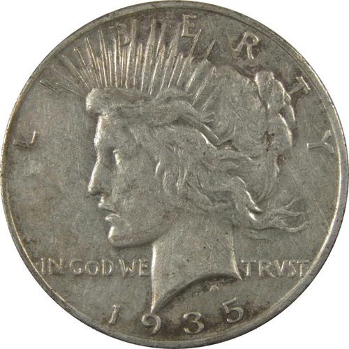 1935 S Peace Silver Dollar VF Very Fine $1 Coin Collectible SKU:I24079