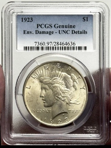 1923 $1 Peace Dollar with UNC Details, 90% Silver  (Ref. #4636)