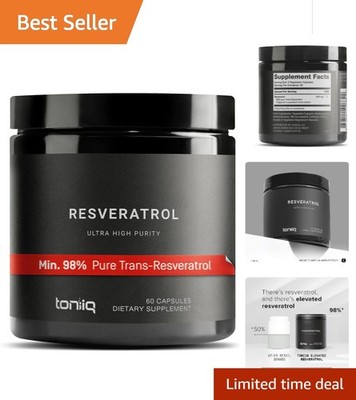 High-Potency  Resveratrol - 98% Pure, 600mg - Third-Party Tested - 60 Caps