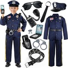 Kids Police Officer Costume Set with Toy Accessories for Halloween