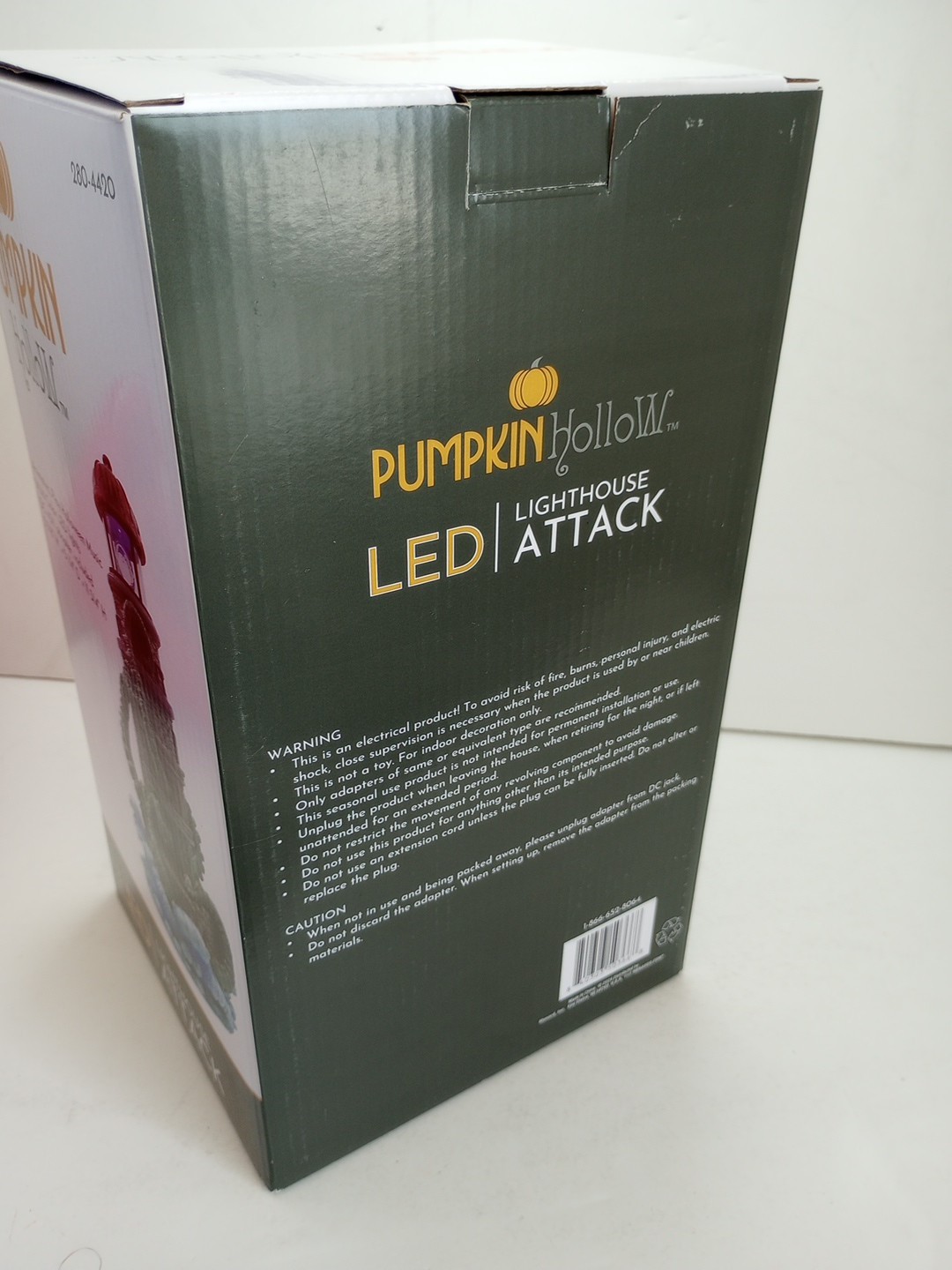 FG Square Lighthouse Attack Kraken Pumpkin Hollow Halloween Village Decor 6x6x12