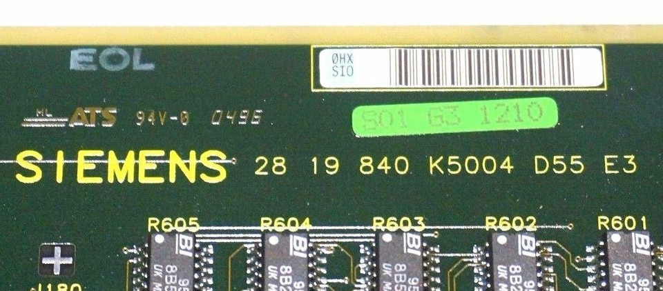 Creating New Maps NEW SIEMENS 2819840-K5004 SMI-5 BOARD 28-19-840-K5004-D55-E3, MAP 4 D55 ...