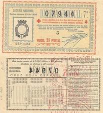 Nationale Lotterie. Ziehung Nr. 29 von 1936. Nummer 07944.