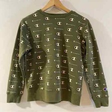 Champion Logo Youth Medium Reverse Weave Green Sweatshirt