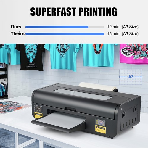 CREWORKS A3 DTF Printer T-Shirt Direct to Film Printer with Oven & Film Roll - Picture 7 of 19