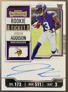 2023 Panini Contenders Optic Jordan Addison Rookie Ticket Auto