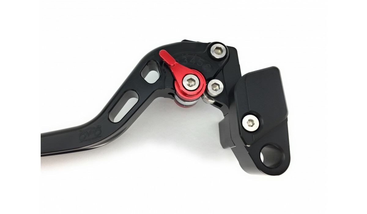 Paire leviers commande moto noir rouge DUCATI SBK 749 H5 2003 2004 commande CNC longue