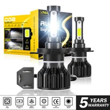 6000K 4-Sides H4 9003 LED Headlight Kit High/Low Beam Bulbs 2X Replace Halogen