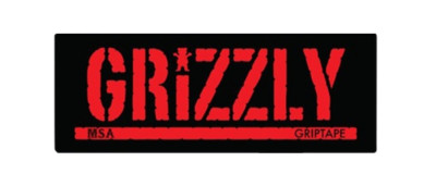 Grizzly Griptape Stamp Logo Sticker 8'' Black / Red - FREE SHIPPING!