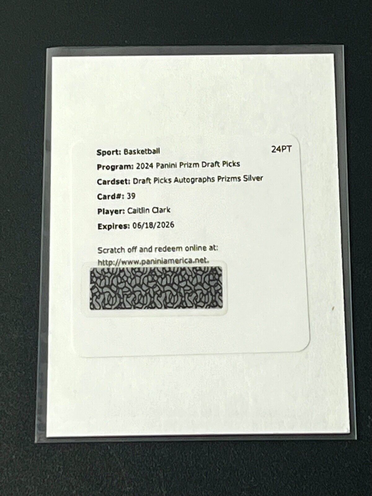 2024-25 Panini Prizm Draft Picks CAITLIN CLARK AUTO Autograph Silver Redemption