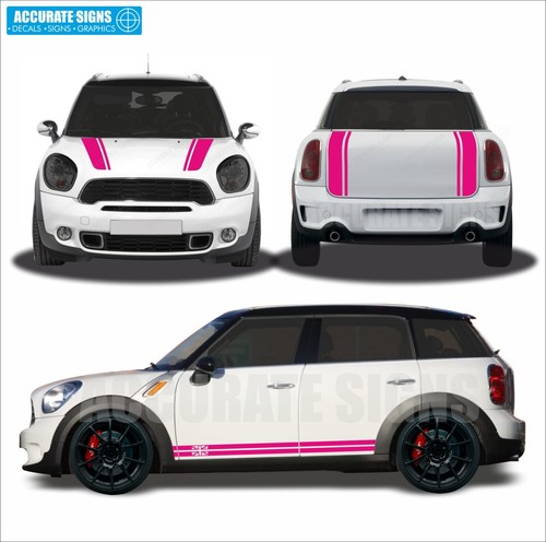 Juego de gráficos de vinilo para rayas laterales, capó y calcomanía de bota R60 Mini Countryman - Imagen 6 de 8
