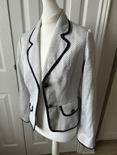 True Vintage Womens Bob Mackie Studio White & Black Polka Dot Blazer Size 8