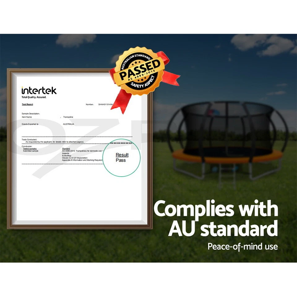 Everfit 8/1012/14/16FT Trampoline for Kids Rebounder Enclosure Safety Net Orange - image 2 of 4