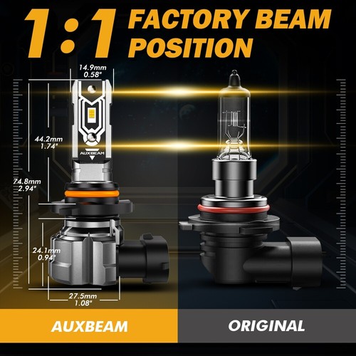 AUXBEAM LED Fog Light Bulbs 9145 H10 3000K Golden Yellow For Ford F150 1999-2023 - Picture 3 of 12