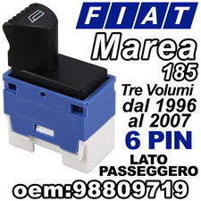 Pulsante Alzacristallo Interruttore Vetro Passeggero FIAT MAREA 185 98809719