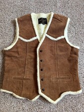 Vintage Montgomery Ward Genuine Suede Leather Vest Size Medium 39-41