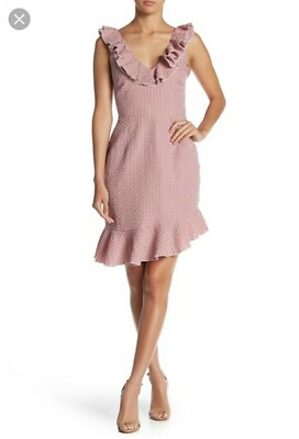 chinese dress ladies Raines Asymmetrical Lace Mini Dress Brown