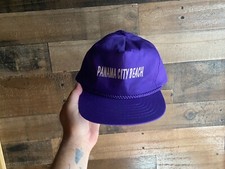 Panama City Beach Slideback Hat VTG Rope Cap 80s 90s Florida Ocean Adult Mens