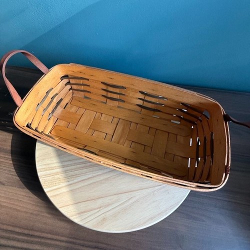 Cesta de pan Longaberger 1996 de colección con tela clásica del forro azul como está - Imagen 7 de 10