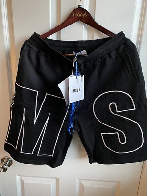 NWT MSGM Men s Bermuda shorts Black Medium 100% authentic