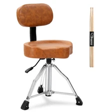 Drum Throne with Backrest, Heavy Duty Drum Stool Adjustable Height ,Drumstick