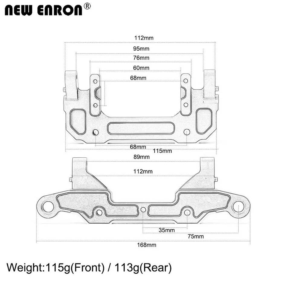 AXI251008 Bumper Mount Front Rear Alloy For RC Car Axial SCX6 AXI05000 AXI05001 - Image 2 of 4