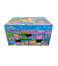 Vintage Lisa Frank Glitter Princess Cassara Mirrored Stationary Jewelry Box