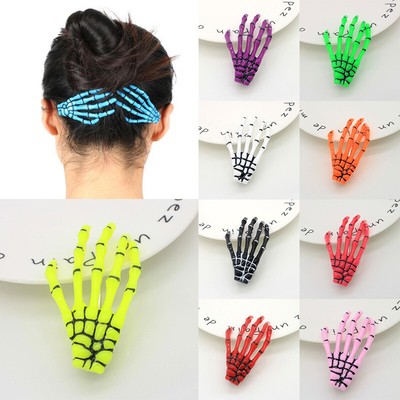 Haarspange Im Gothic-Stil, Skelett-Hand, Mit Schlei Produktbild-Vorschau 5