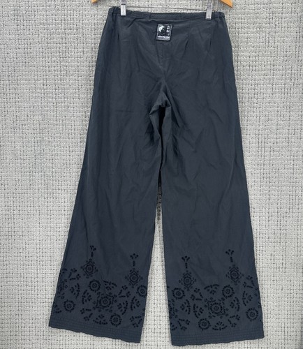 Da Nang Hose Damen Größe S Schwarz Pull On Kordelzug Weites Bein Cut Out Seidenmischung - Bild 2 von 11