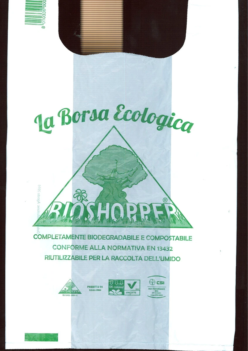 500 Shopper Biodegradabili cm. 60x30x18 gr. 14 Borse Bio Grandi