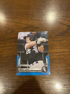 2022 TOPPS NOW 243 ANDREW VAUGHN WHITE SOX CAREER HIGH 5 RBI BLUE